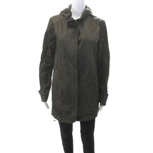 Marco Cimmino Womens Long Sleeved Hooded Lightweight Jacket Green Size 44